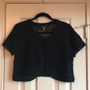 Spense Bolero crop knit short sleeve sweater XL